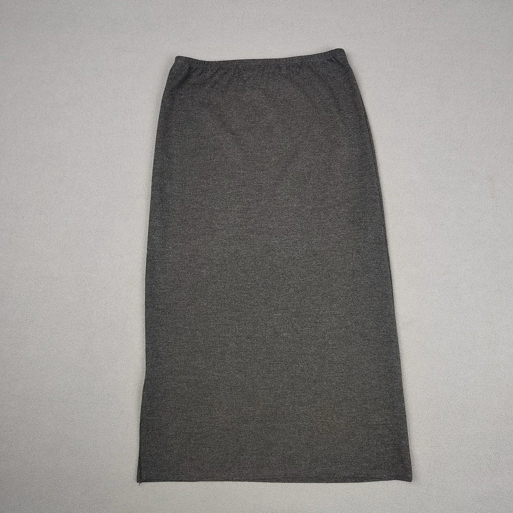 Vintage Y2K GAP Maxi Skirt Large Gray Floral Embroidered Soft Girl Dated 2000 EC